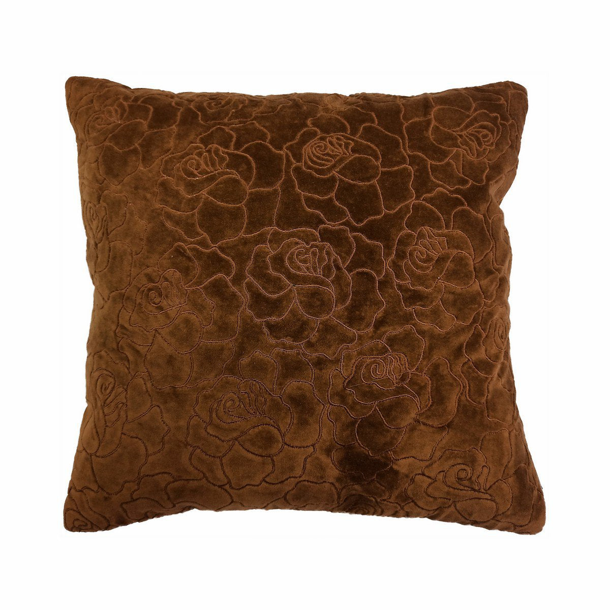 Rose Embroidery kussen roodbruin 45x45cm