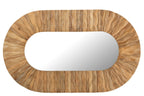 J-Line spiegel Curve Ovaal - hout - naturel
