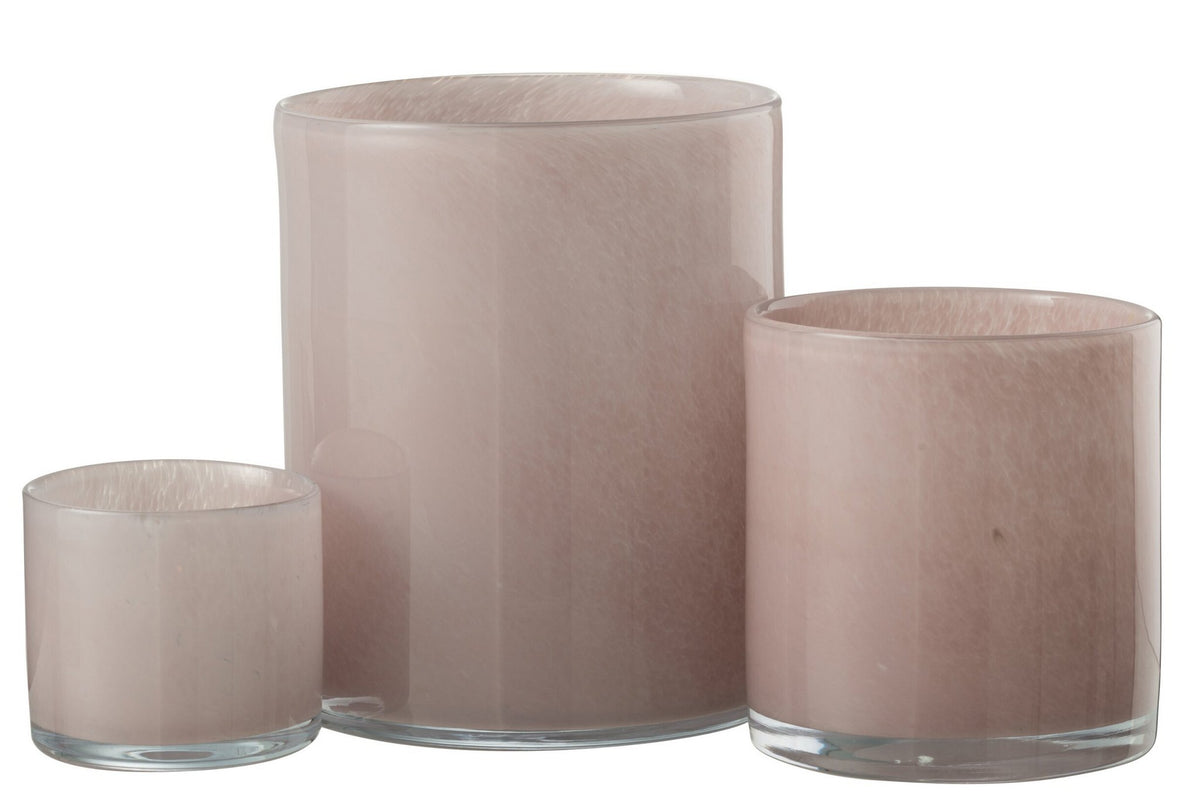 J-Line windlicht Jade - roze - large