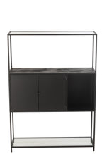 J-Line rek - metaal/glas - zwart