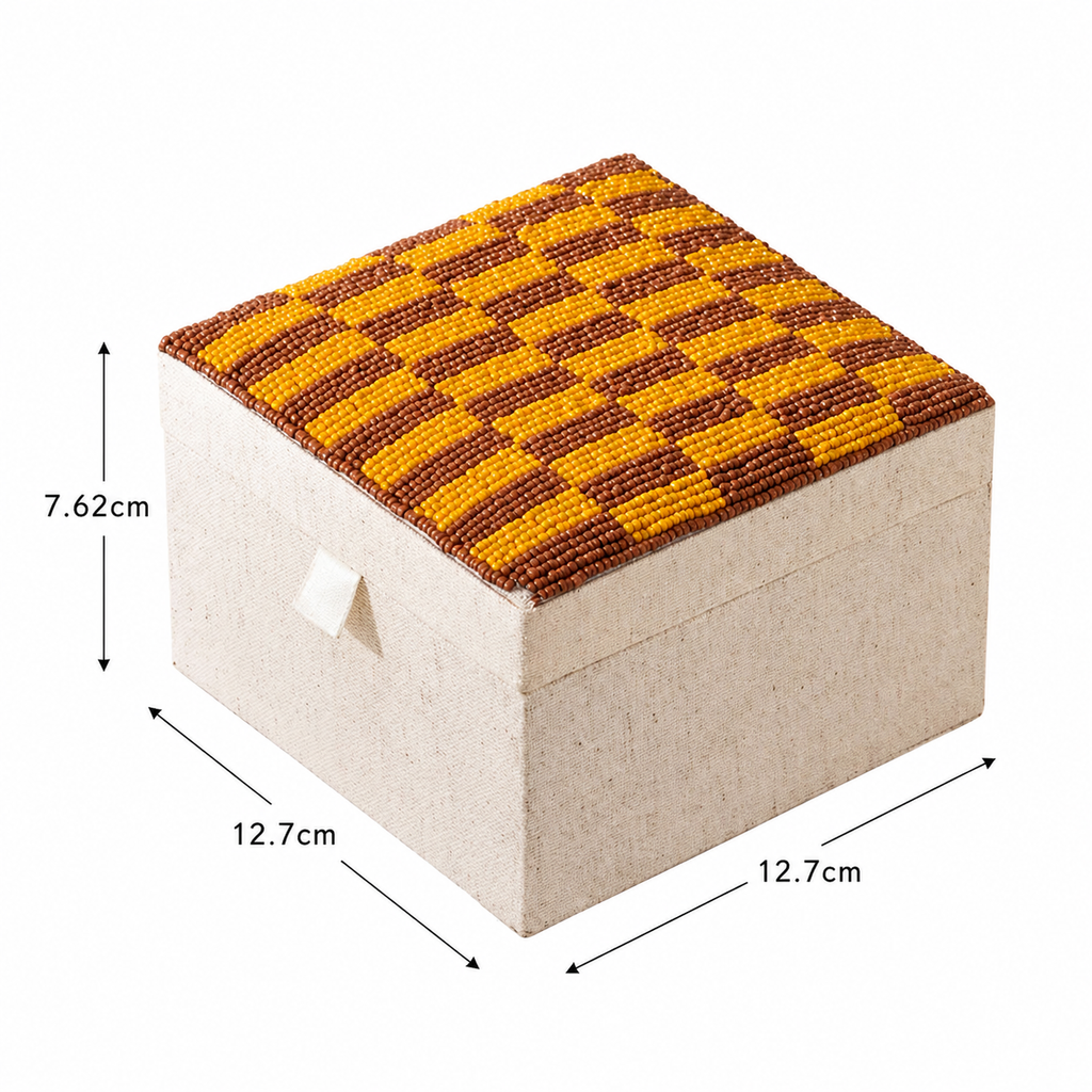 Keepsake Box - Royal Heritage - Veelkleurige kralen - 5x5x3 Inch