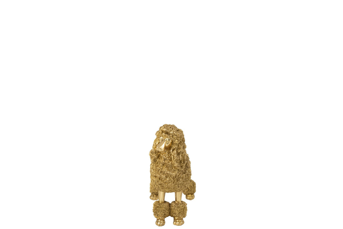 J-Line figuur Poedel Staand - polyresin - goud - M