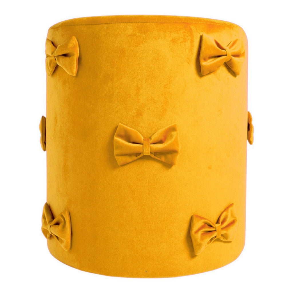 Strik Poef fluweel honing geel 35x35x40cm