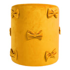 Strik Poef fluweel honing geel 35x35x40cm