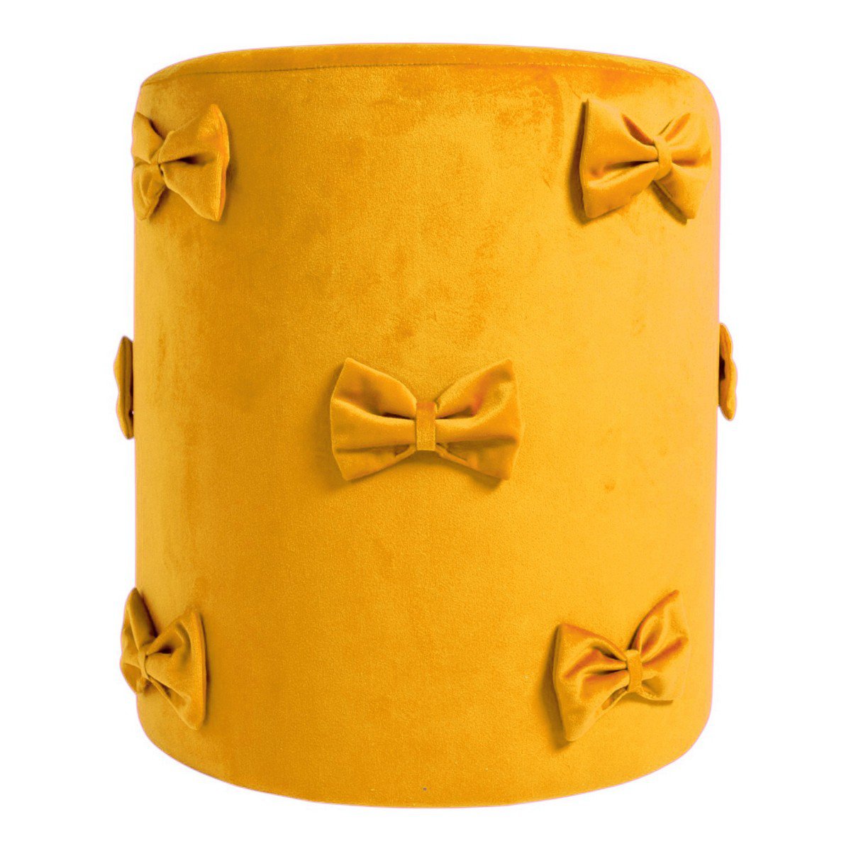 Strik Poef fluweel honing geel 35x35x40cm