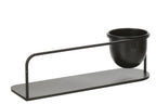 J-Line wandrek + bloempot - ijzer - zwart