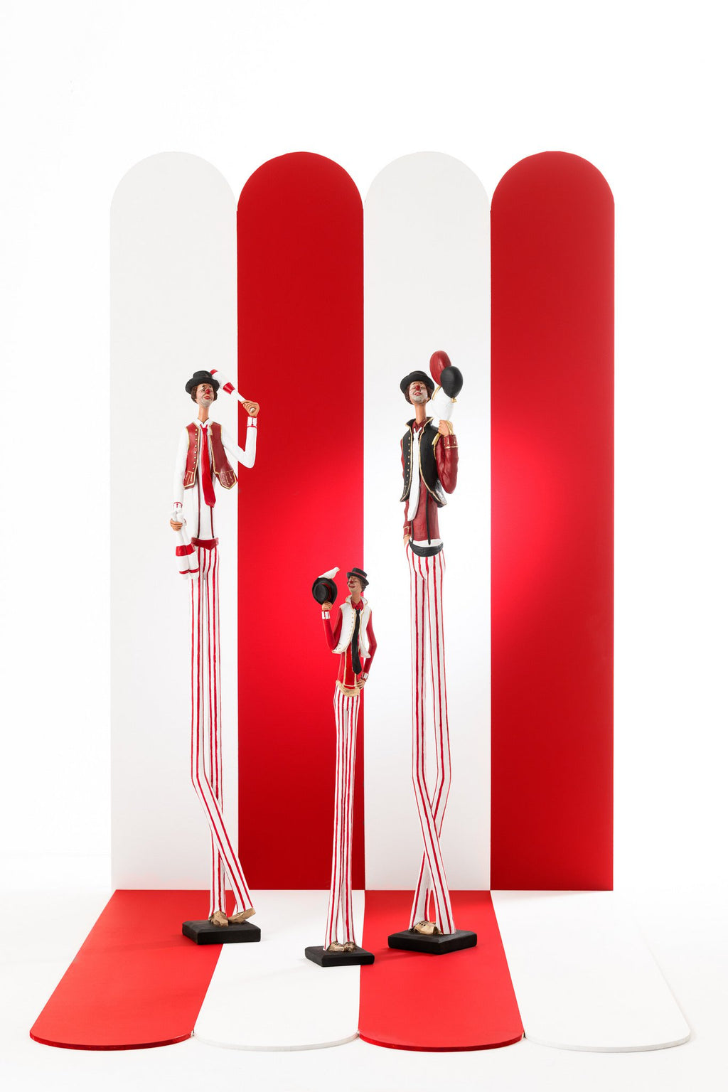 J-Line figuur Clown Reus - polyresin - mix - L - 3 st.