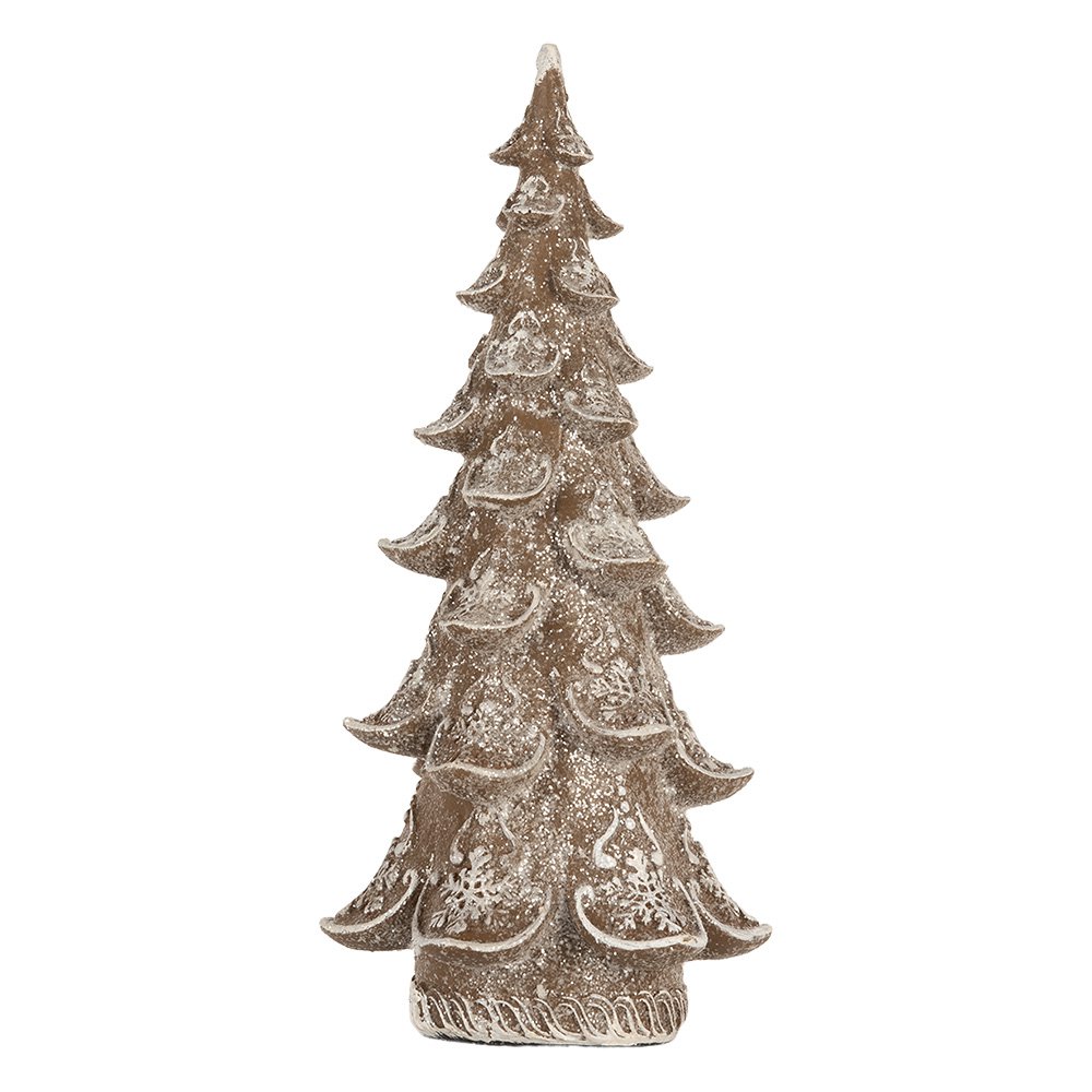 Decoratie Kerstboom 14x14x30 cm Bruin Kunststof