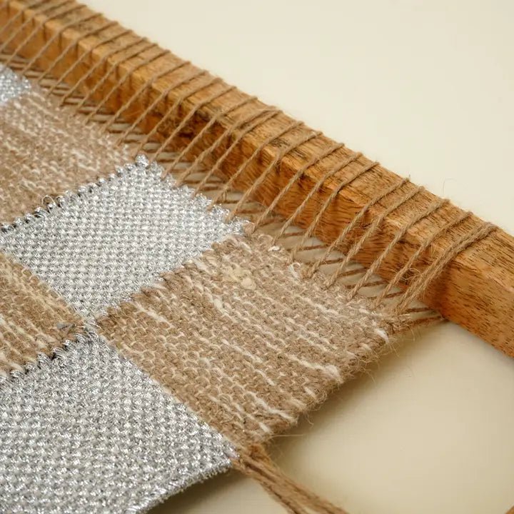 Natuurlijke muurkunst - Hennephouten wanddecoratie bruin