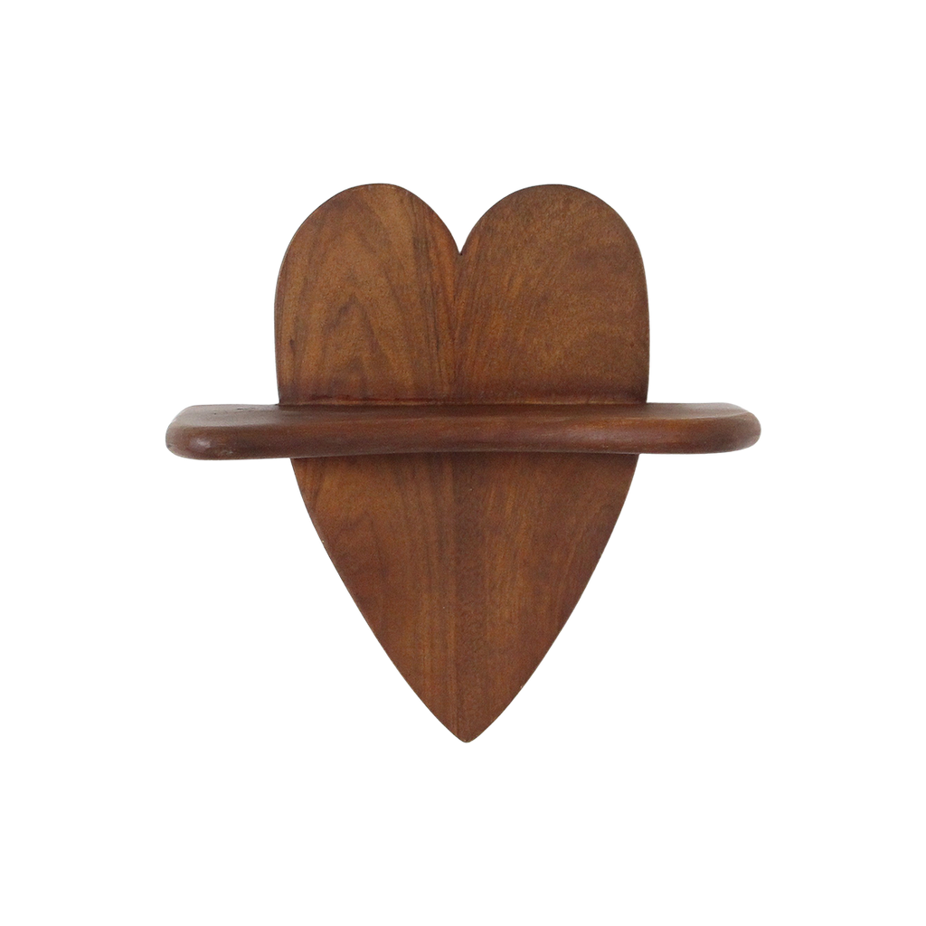 Bullnose mangohouten wandplank Heart