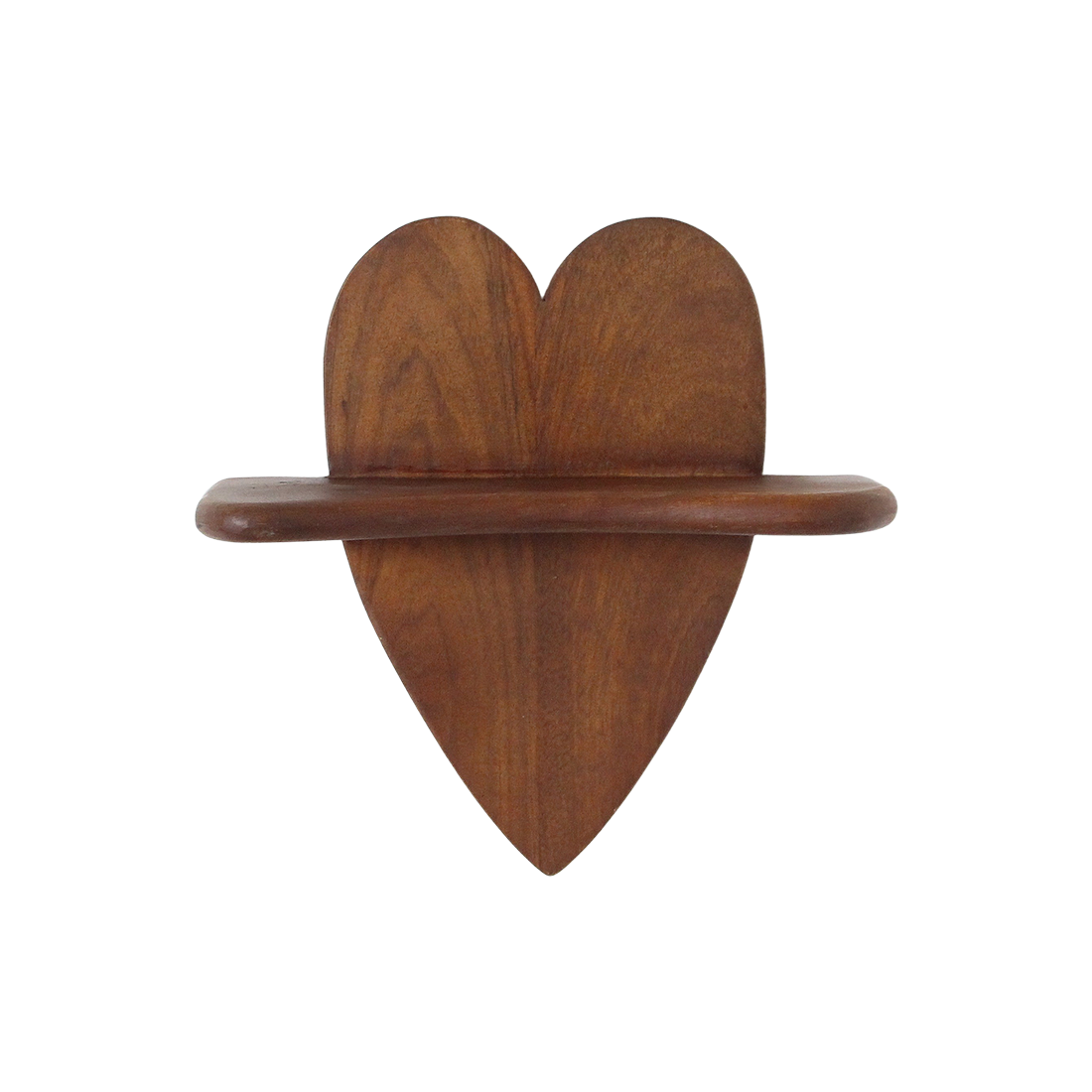 Bullnose mangohouten wandplank Heart