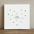 Tegeltje lieve vriendin hartjes groen - 10 x 10 cm