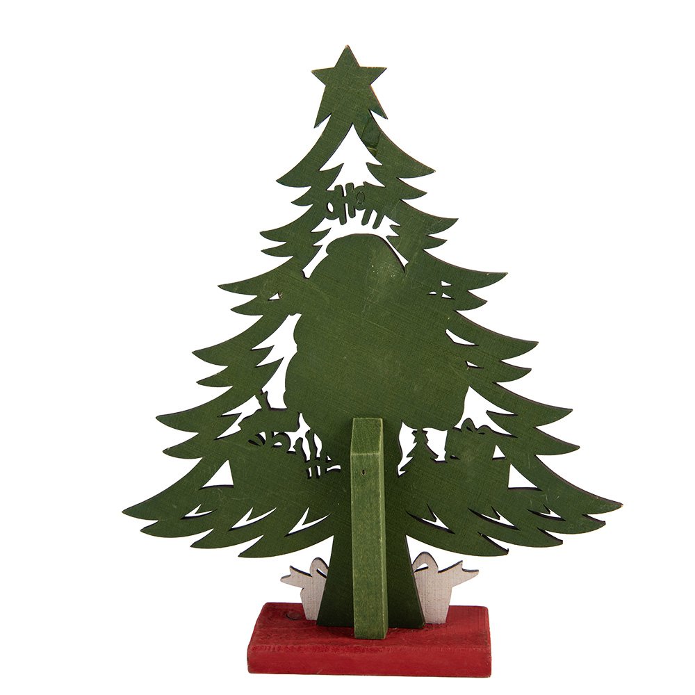 Kerstdecoratie Beeld Kerstboom 25x6x30 cm Groen Hout