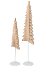 J-Line Boom op voet - paulowniahout - wit/naturel - large