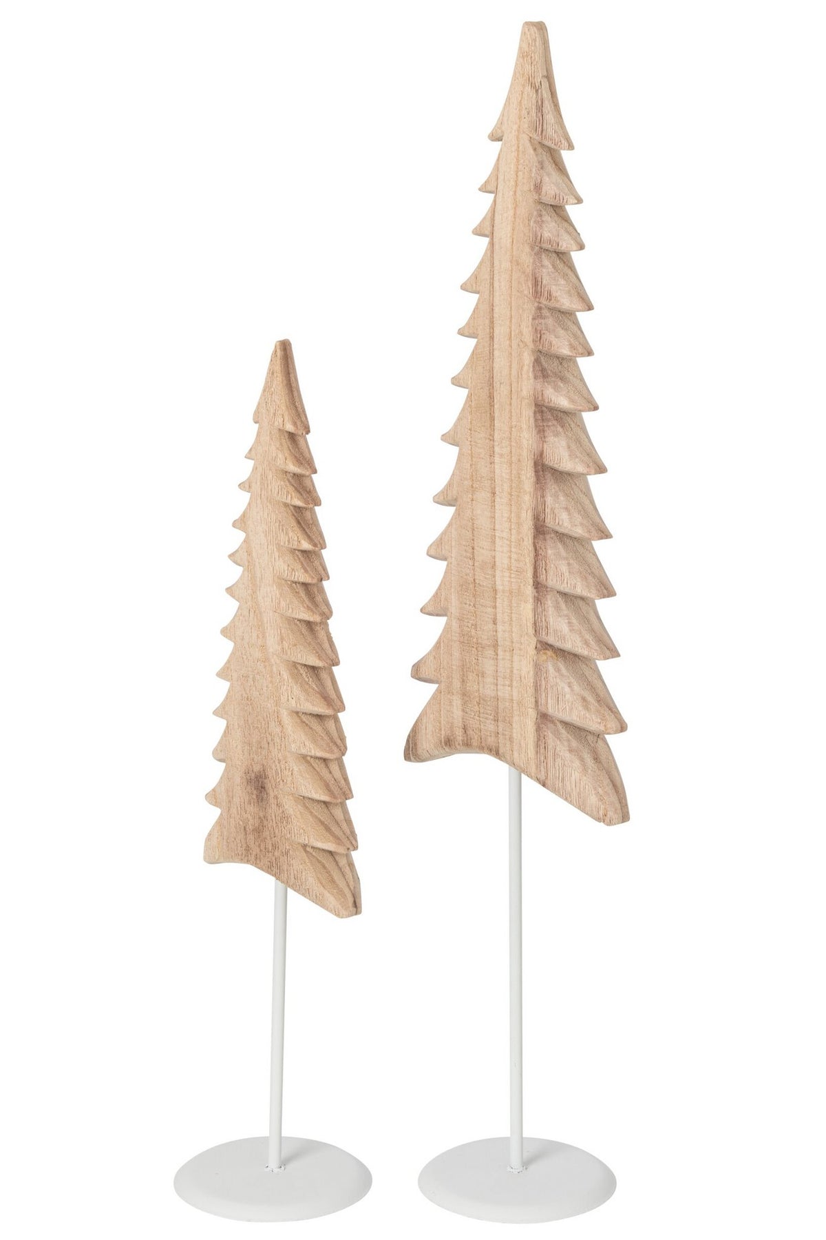 J-Line Boom op voet - paulowniahout - wit/naturel - large