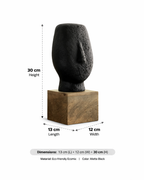 Modern gezichtssculptuur – Zwart Ecomix – Artistiek decoraccent