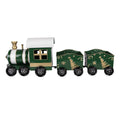 Kerstdecoratie Beeld Trein 60x14x20 cm Groen Metaal