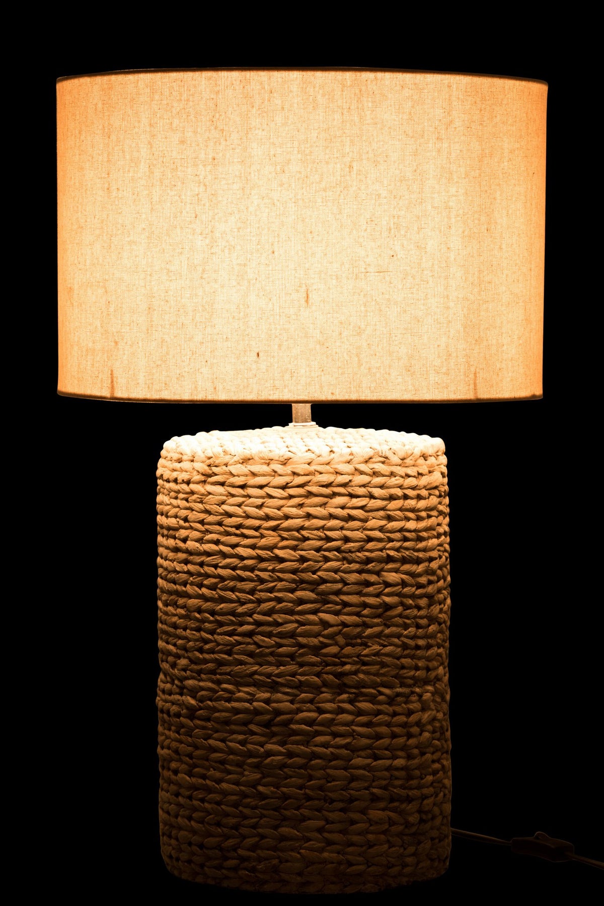 J-Line lamp Dik Vlecht - beton/katoen - naturel - large
