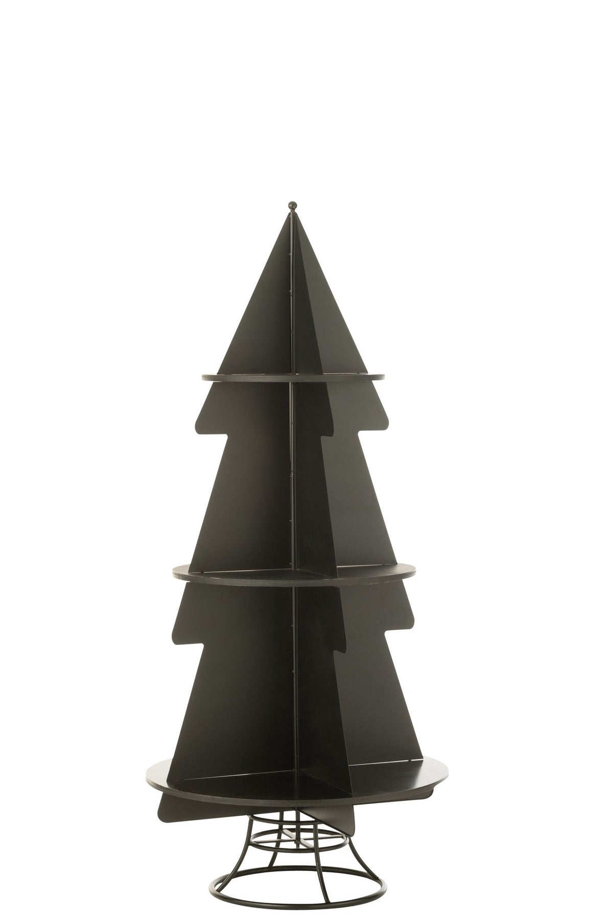 J-Line rek Kerstboom - metaal - zwart - M