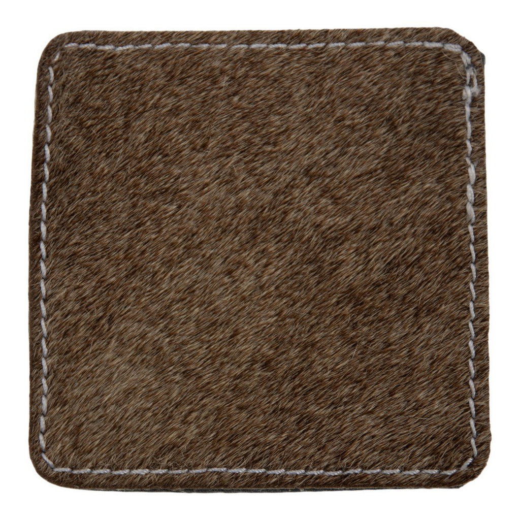 Onderzetter koe vierkant grijs 9x9cm