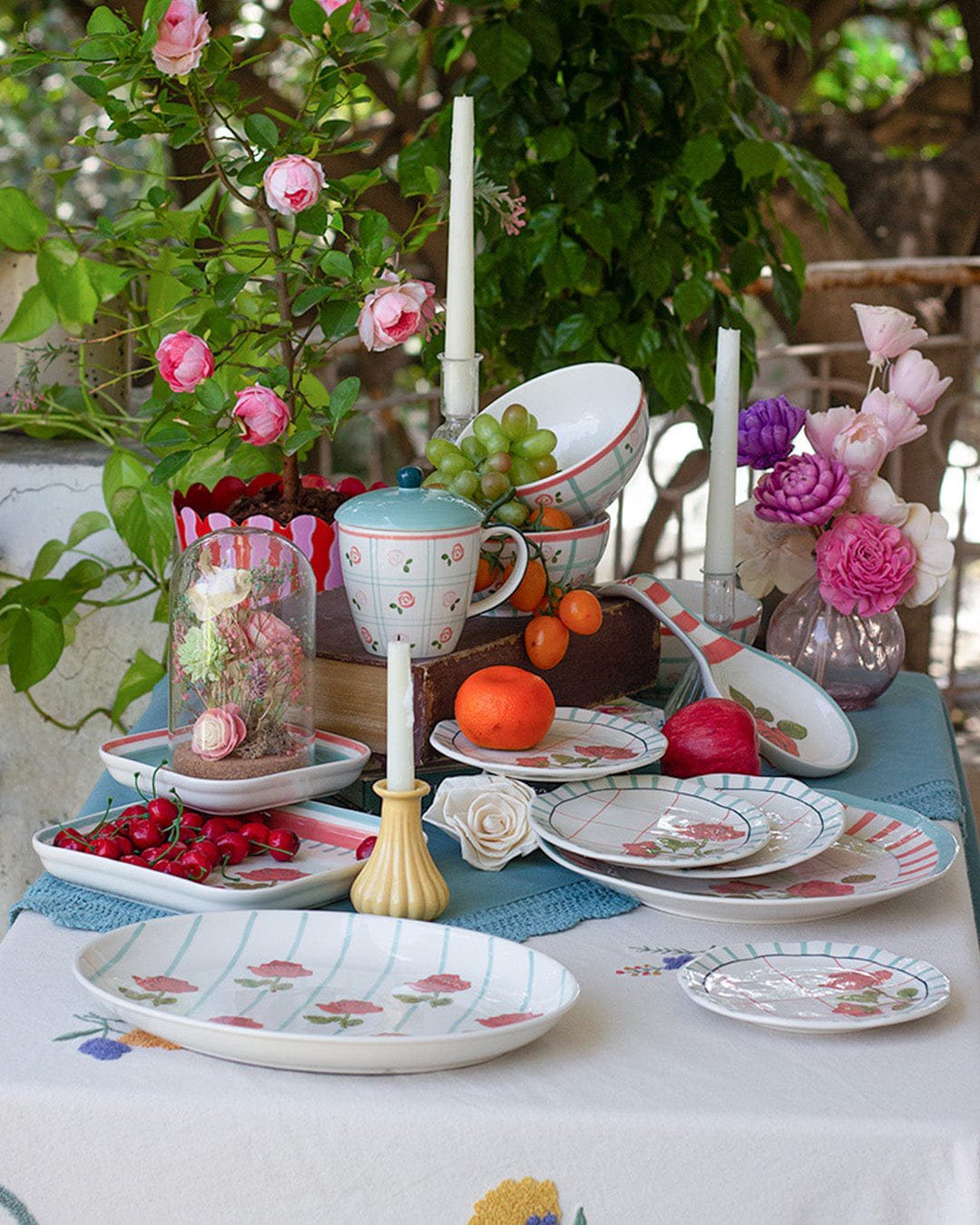 Tea Garden Handgeschilderde keramische lepelsteun