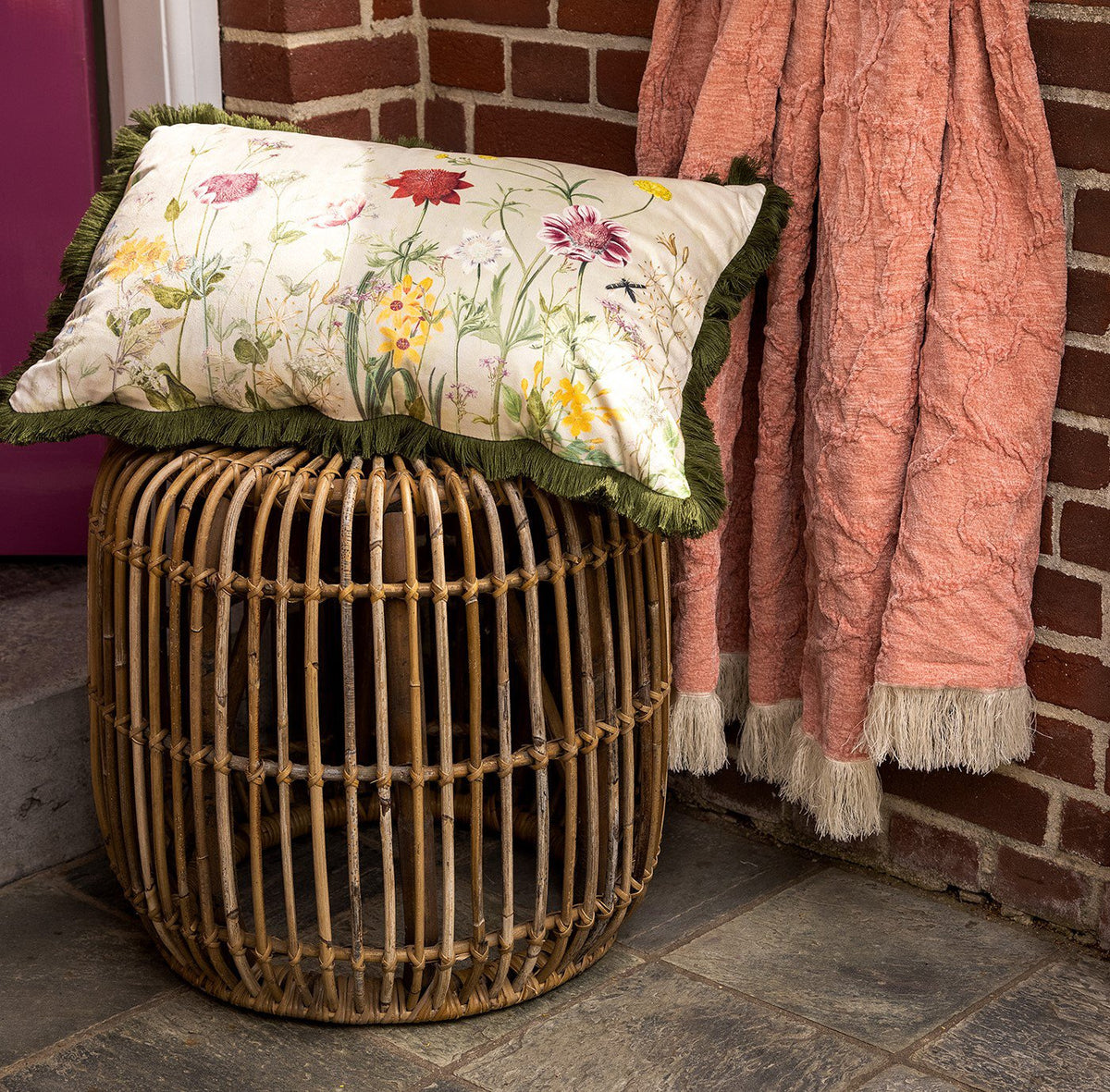 Dutch Decor Florine - Plaid 140x180 cm - Met patroon - Muted Clay - Roze