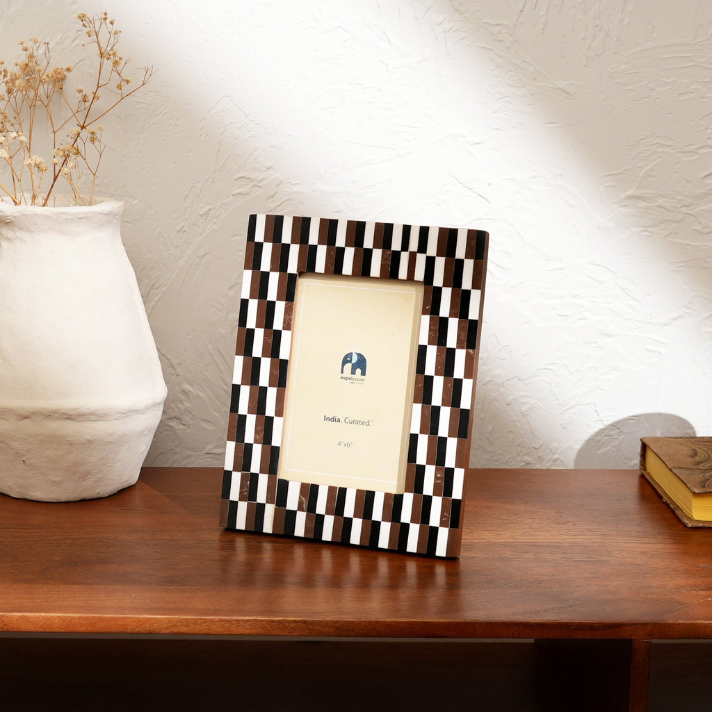 Bruine hars fotolijst - Mozaïekpatroon - Decoratief