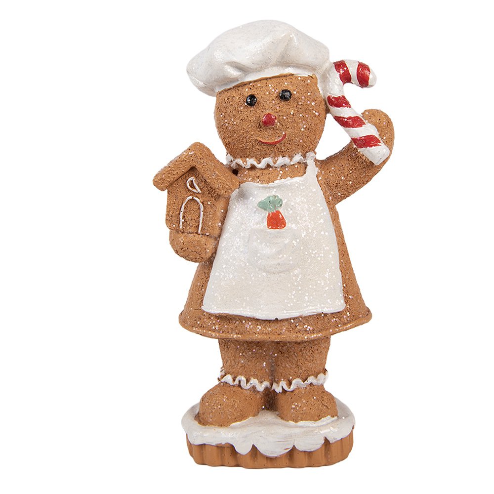 Kerstdecoratie Beeld Gingerbread man 8x5x15 cm Bruin Kunststof