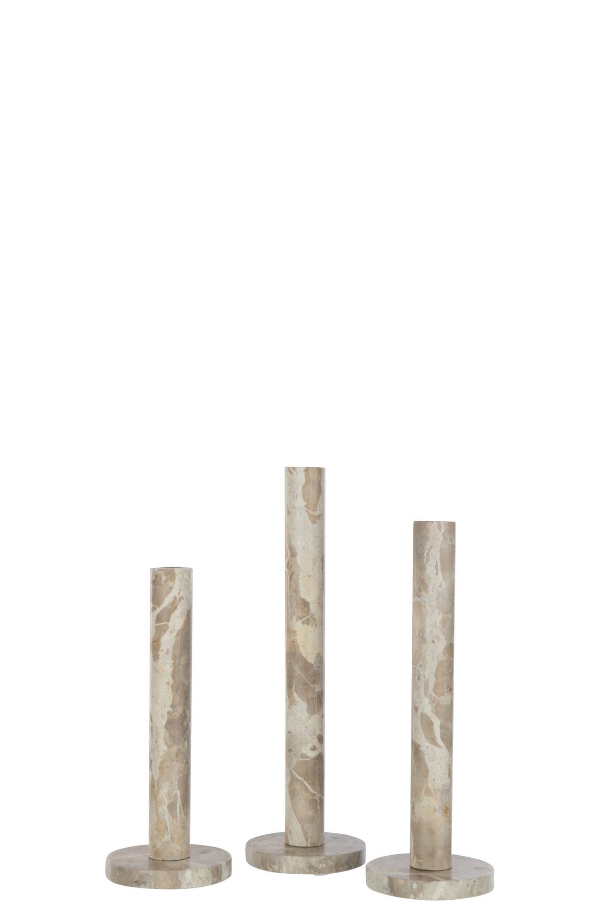 J-Line kaarshouder Marmer - steen - beige - set van 3