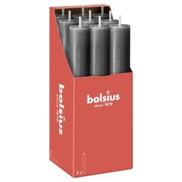 Rustiek tafelkaars XL 9 stuks Stormy Grey