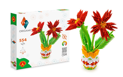 3D Model Origami Bloemen in Vaas- Papier