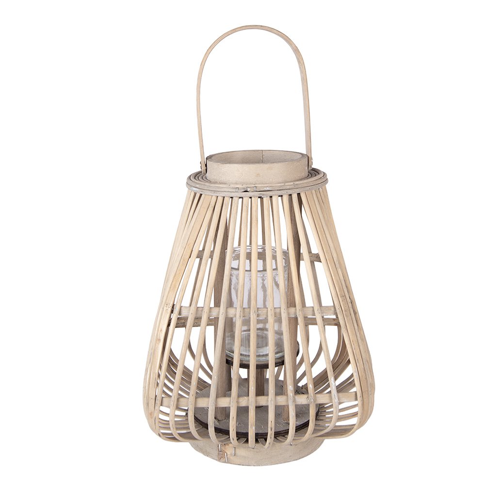 Windlicht 23x23x30 cm Beige Rotan