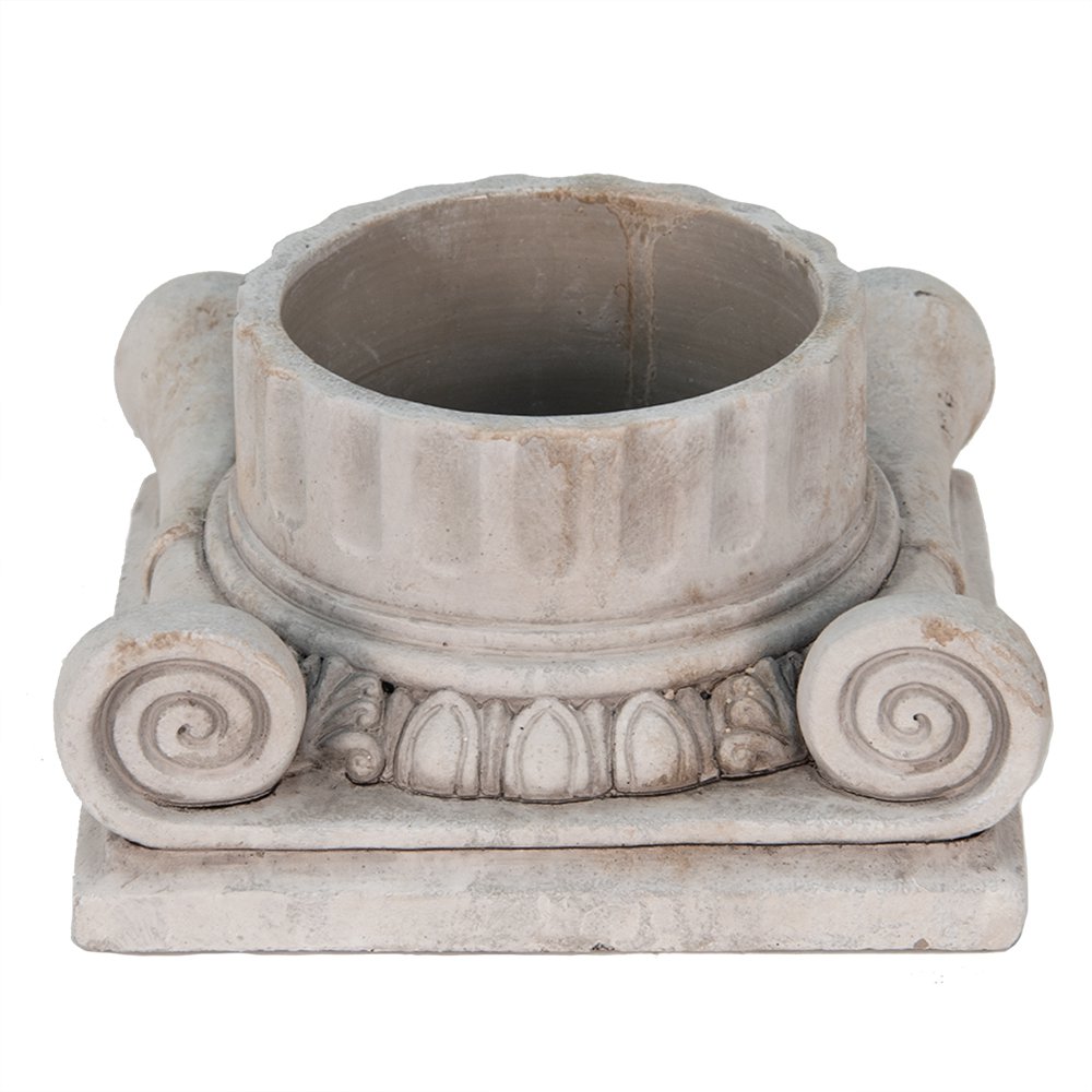 Bloempot 21x21x11 cm Grijs Steen Bloempot Binnen