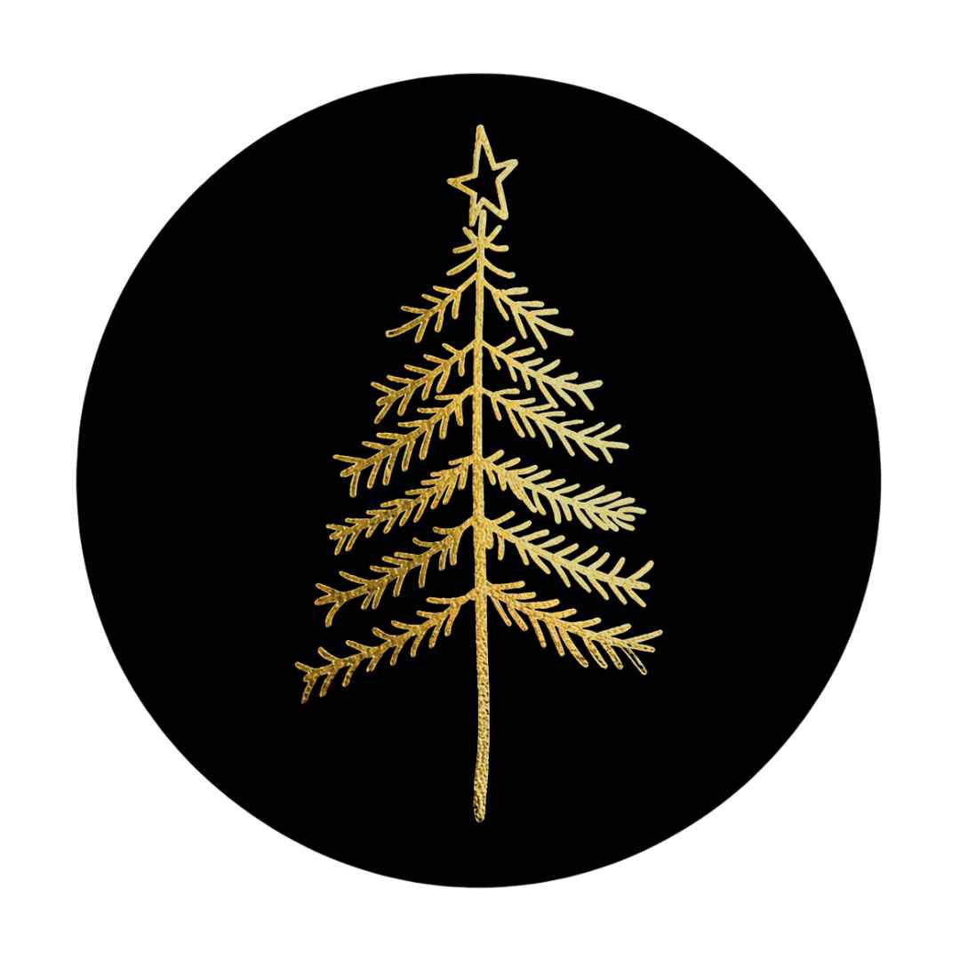Tas Etiketten – Kerstboom - Zwart – 200 Stuks
