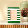 Groen gestreept hars fotolijst 4 x 6 inch modern tafelblad