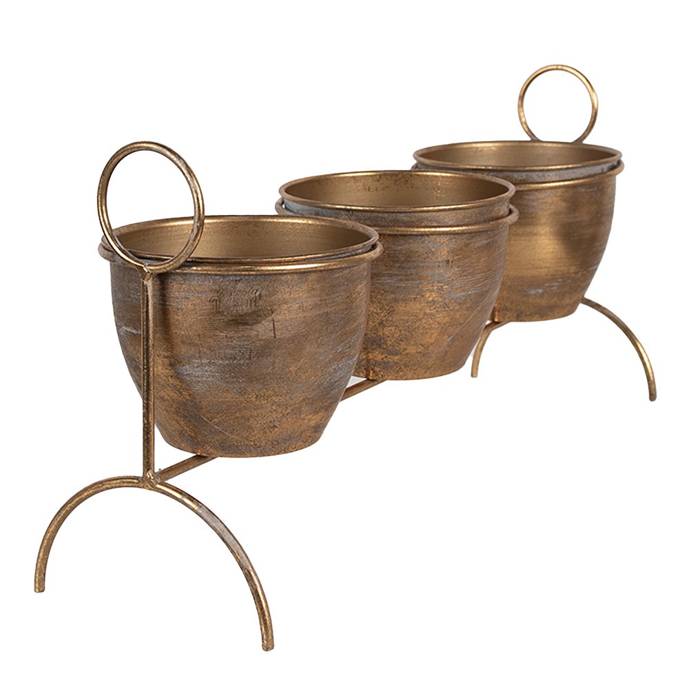 Planthouder 47x14x23 cm Koperkleurig IJzer Bloempot