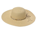 Hoed Dames Beige Papierstro Schelpen Zonnehoed