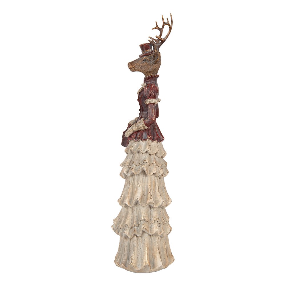 Decoratie Beeld Hert 13x11x41 cm Bruin Kunststof