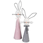 Decoratie Beeld Konijn 60 cm Wit Roze Metaal