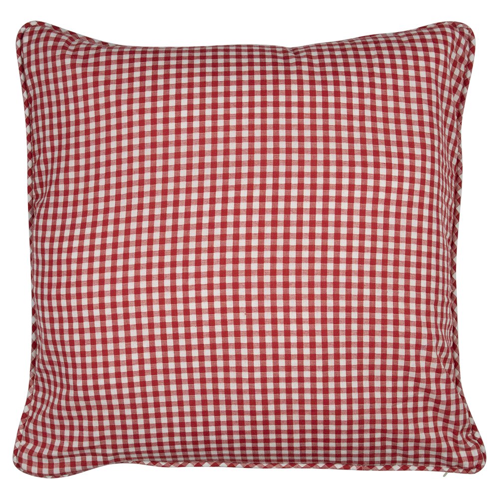 Kussen katoen rood ruit 55x55cm