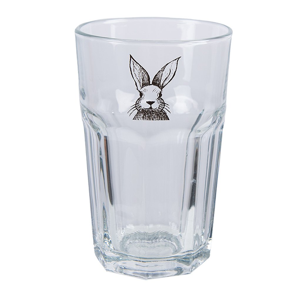 Waterblas 300 ml transparant Glas Konijn Drinkbeker