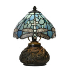 Tiffany Tafellamp Ø 20x28 cm Blauw Glas Libelle Tiffany Bureaulamp