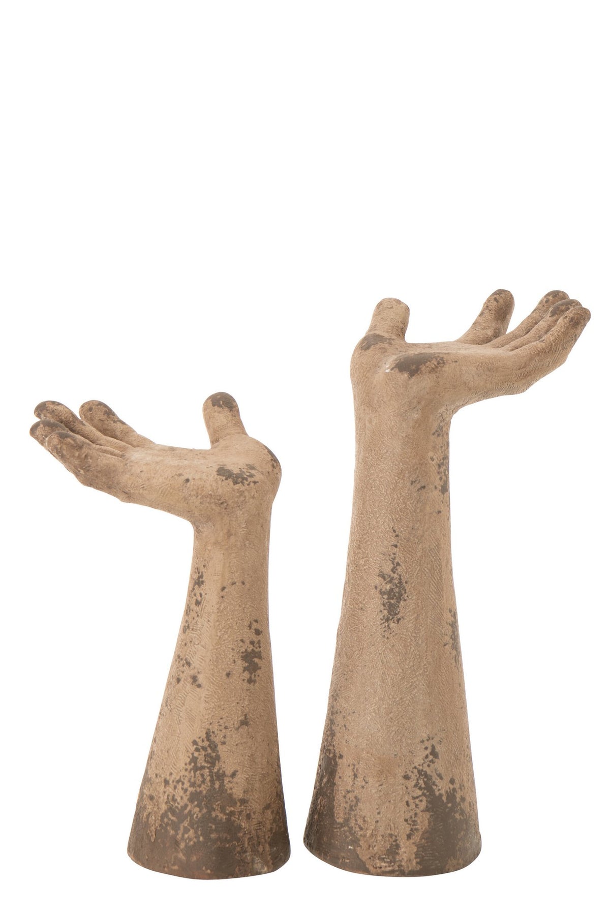 J-Line decoratie Handen Antiek - polyresin - beige - set van 2
