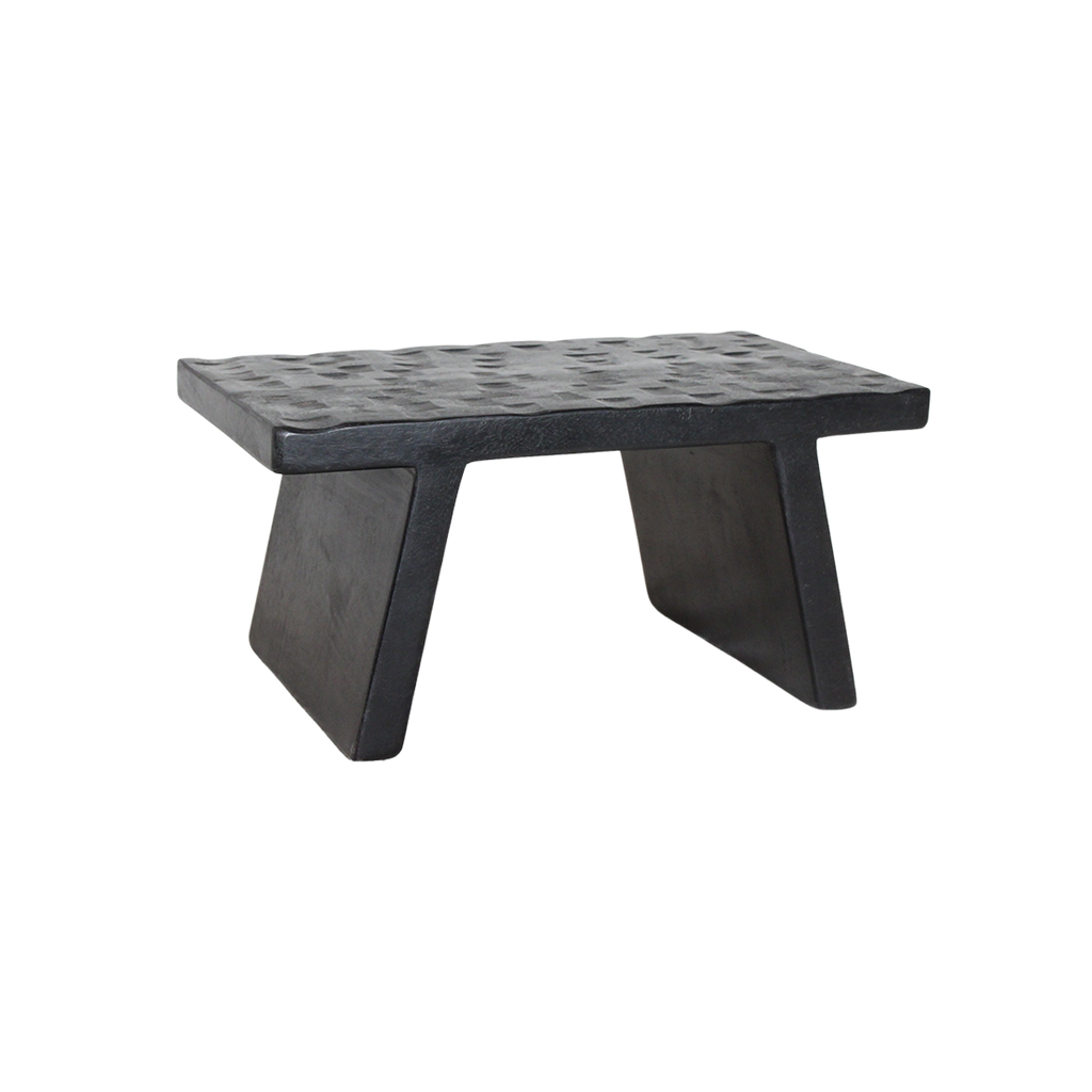 Mangohouten kruk/bijzettafel zwart