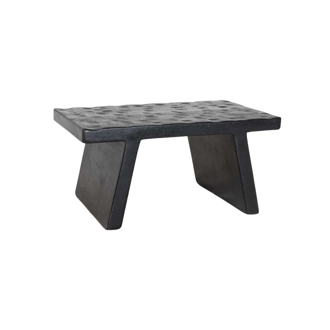 Mangohouten kruk/bijzettafel zwart