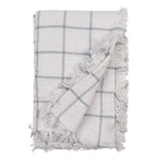 Plaid 125x150 cm Wit Grijs Katoen Strepen Deken
