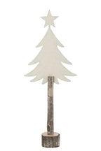 J-Line decoratie Kerstboom + Ster - ijzer/hout - wit - L