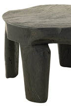 J-Line tafel Rond - hout - zwart - set van 2