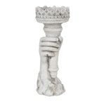 Kandelaar 12x10x27 cm Grijs Steen Hand Kaarsenstandaard