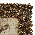 Fotolijst rechthoek allover bloemen hars goud 17x2x22cm